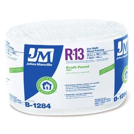 R13 Kraft Fiberglass Insulation, 40 Sq. Ft. Coverage, 3.5 x 15-In. x 32-Ft. Roll