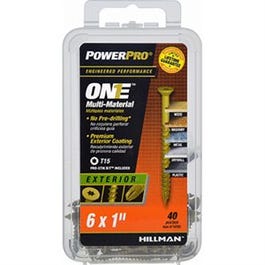 Power Pro One Exterior Screws, Flat Head, Bronze Epoxy Coated, #6 x 1-In., 40-Pk.