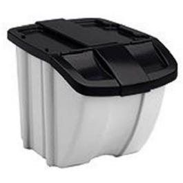 Front Flap Hopper Bin, Black/Gray, 18-Gallons