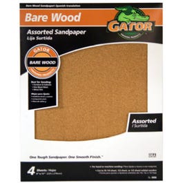 Garnet Sandpaper Assortment, 9 x 11-In., 4-Pk.