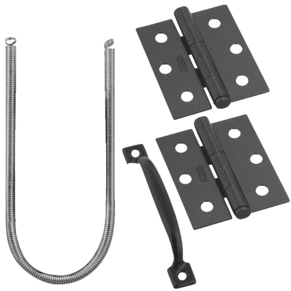 National Black 2-Hinge Screen Door Kit