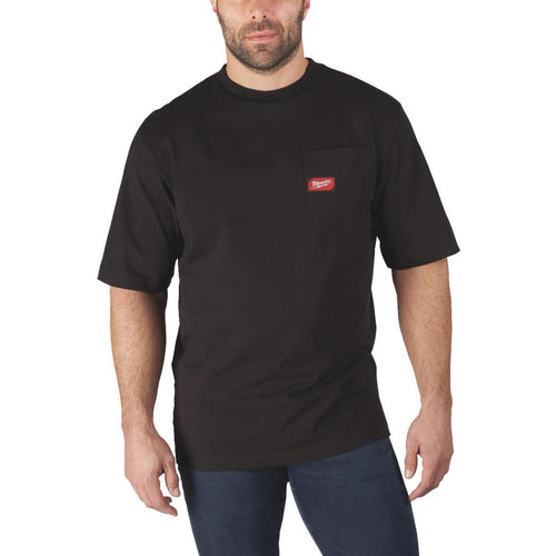 Milwaukee 2XL Black Short Sleeve Men's Heavy-Duty Pocket T-Shirt