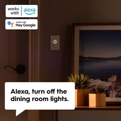 GE Cync Smart Light Switch On/Off Button Style, No Neutral Wire Required Smart Switch, 2.4 GHz WiFi Works with Amazon Alexa and Google Home, White (1 Pack)