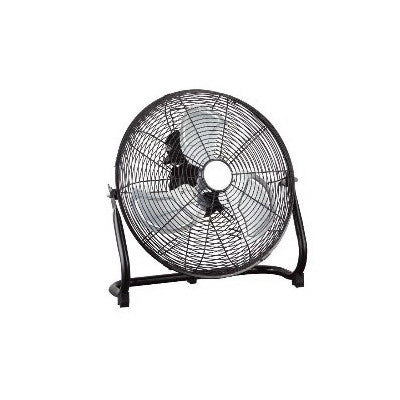 HomePointe High Velocity Floor Fan, Black Heavy-Duty Metal, 12 In.
