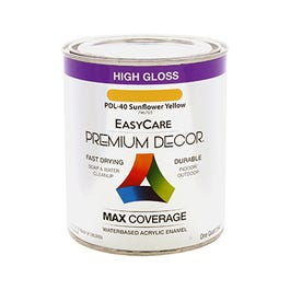 Premium Decor Sunflower Yellow Gloss Enamel Paint, Qt.