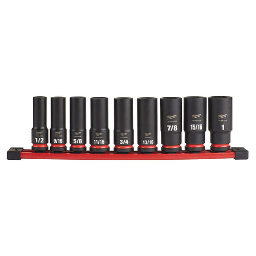 9PC SHOCKWAVE™ Impact Duty™ 1/2 Drive SAE Deep 6 Point Socket Set