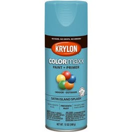 COLORmaxx Spray Paint + Primer, Satin Island Splash, 12-oz.