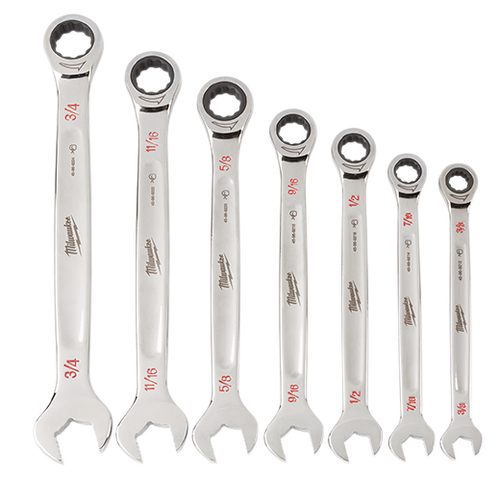 Milwaukee 7pc Ratcheting Combination Wrench Set - SAE