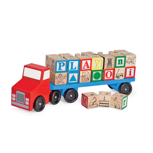 Melissa & Doug Alphabet Blocks Wooden Truck