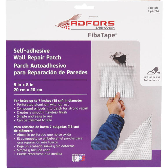 FibaTape 8 In. x 8 In. Wall & Ceiling Self-Adhesive Drywall Patch