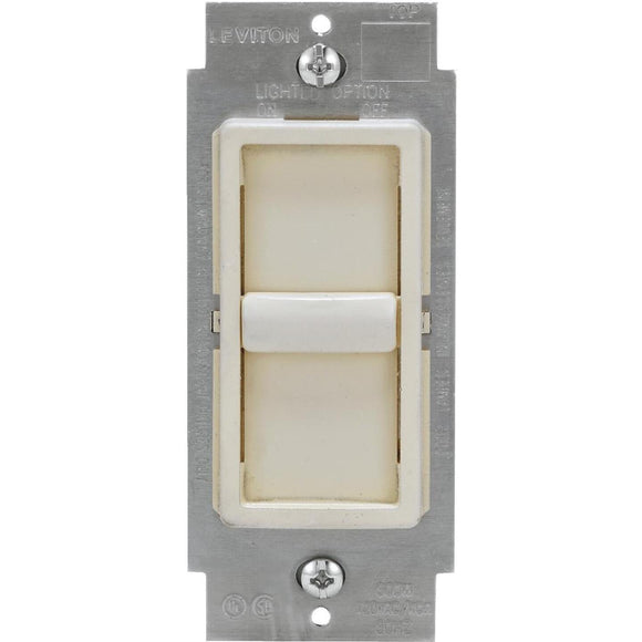 Leviton Decora Incandescent/Halogen/LED/CFL Light Almond Slide Dimmer Switch