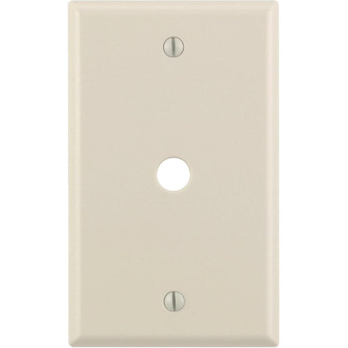 Leviton 1-Gang Plastic Light Almond Telephone/Cable Wall Plate with 0.312 In. Hole