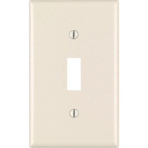 Leviton 1-Gang Plastic Toggle Switch Wall Plate, Light Almond (10-Pack)