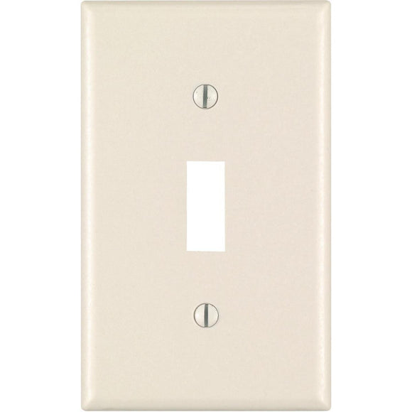 Leviton 1-Gang Plastic Toggle Switch Wall Plate, Light Almond (10-Pack)