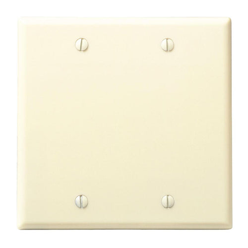 Leviton 2-Gang Standard Thermoset Blank Wall Plate, Ivory