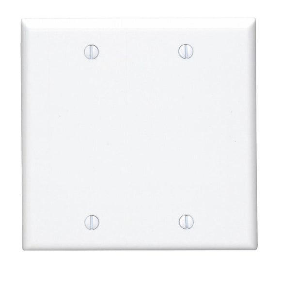 Leviton 2-Gang Standard Thermoset Blank Wall Plate, White