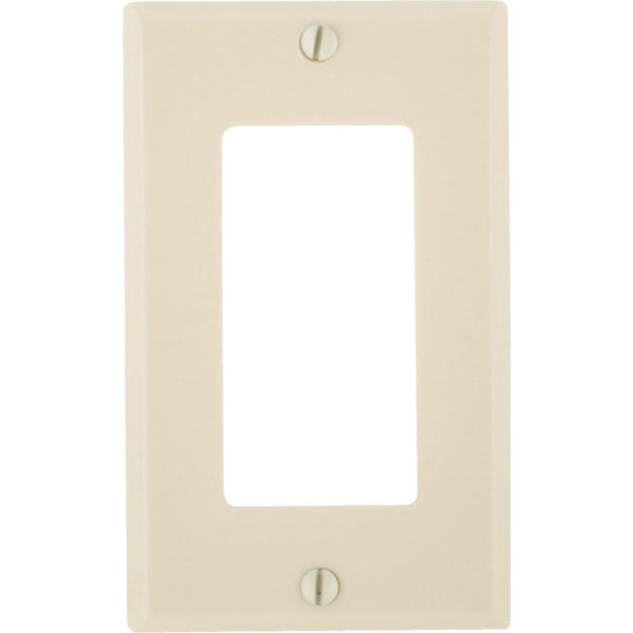 Leviton Decora 1-Gang Smooth Plastic Rocker Decorator Wall Plate, Ivory