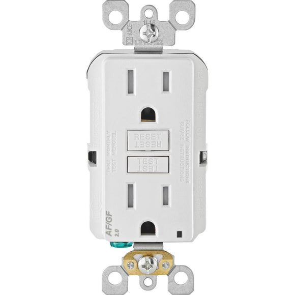 Leviton SmartLockPro Dual Function 15A White Residential Grade AFCI/GFCI Outlet