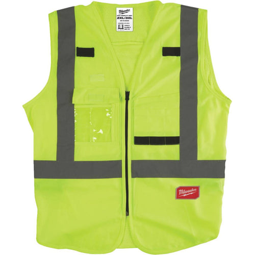 Milwaukee ANSI Class 2 Hi Vis Yellow Safety Vest 2XL/3XL